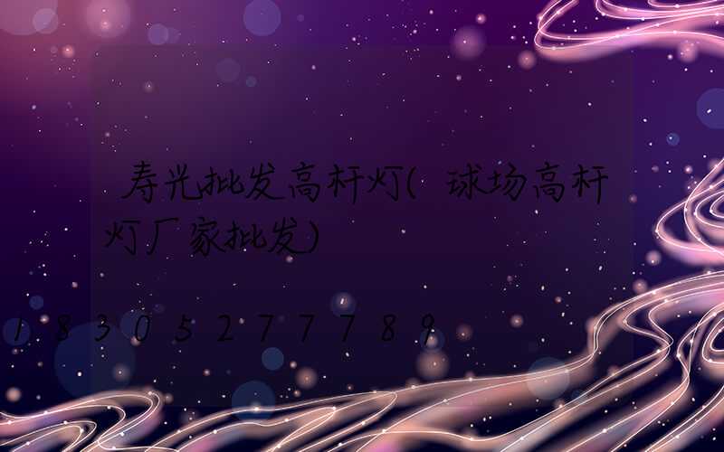 寿光批发高杆灯(球场高杆灯厂家批发)