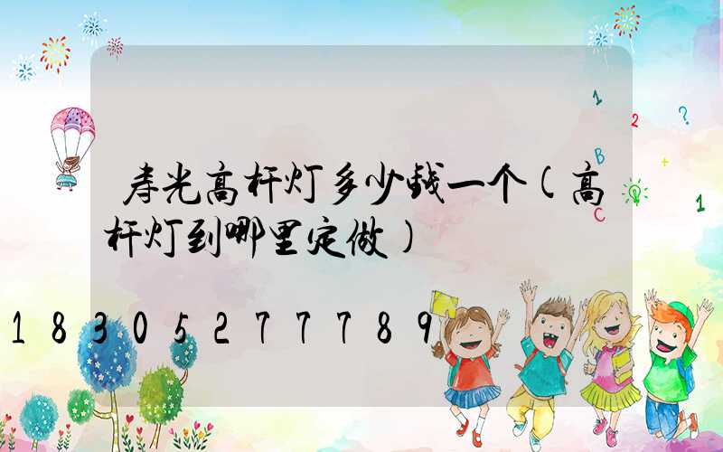 寿光高杆灯多少钱一个(高杆灯到哪里定做)