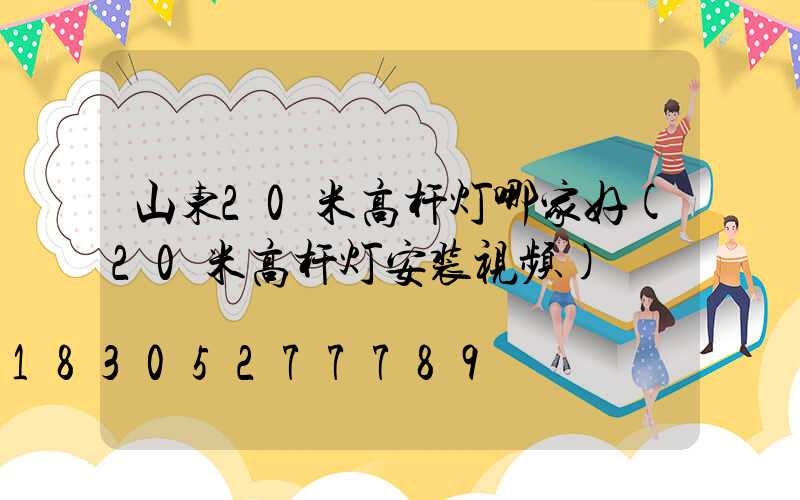 山东20米高杆灯哪家好(20米高杆灯安装视频)
