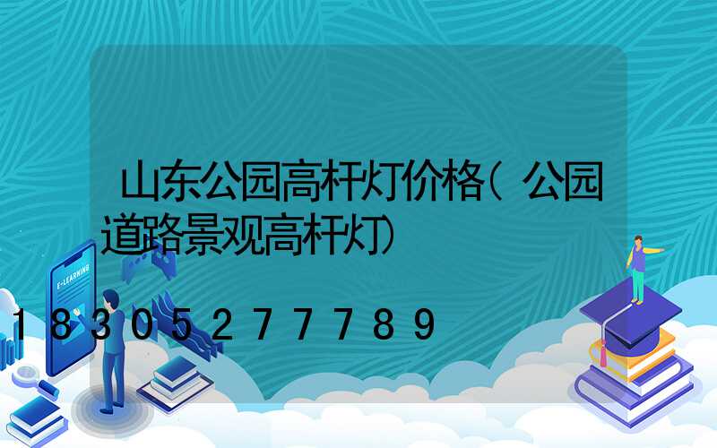 山东公园高杆灯价格(公园道路景观高杆灯)