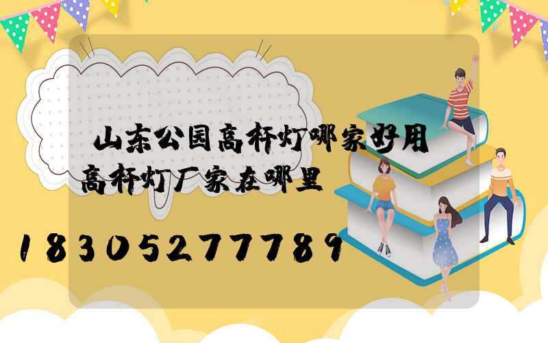山东公园高杆灯哪家好用(高杆灯厂家在哪里)