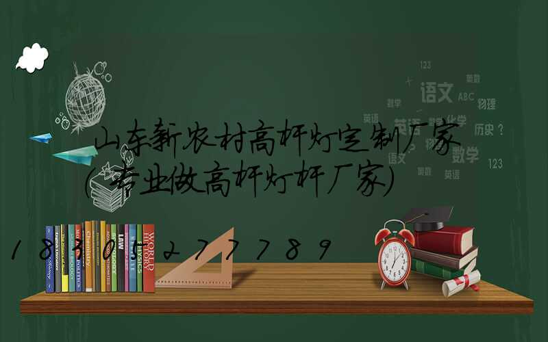山东新农村高杆灯定制厂家(专业做高杆灯杆厂家)