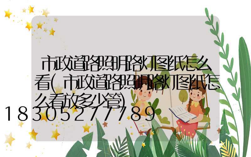 市政道路照明路灯图纸怎么看(市政道路照明路灯图纸怎么看放多少管)