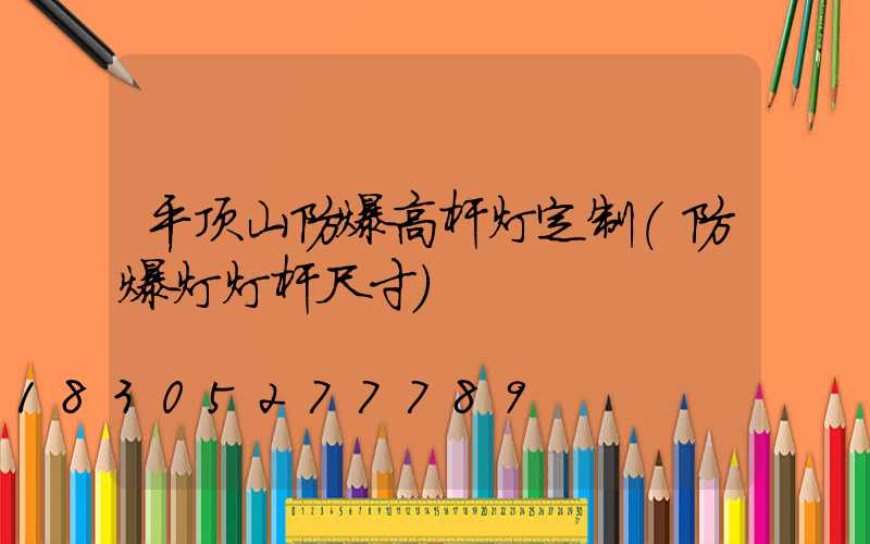 平顶山防爆高杆灯定制(防爆灯灯杆尺寸)