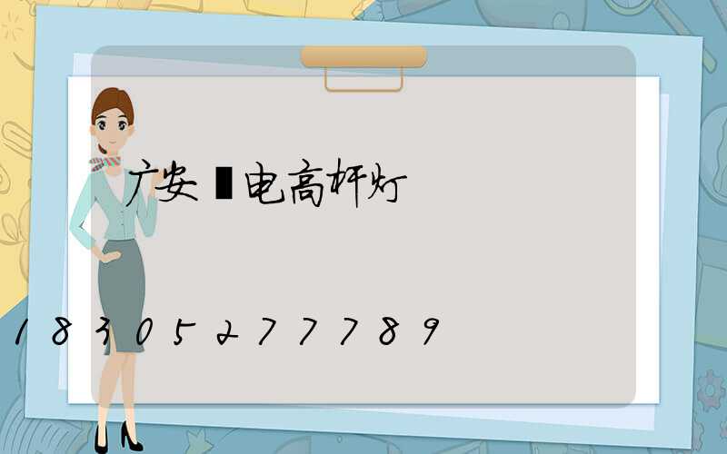 广安锂电高杆灯