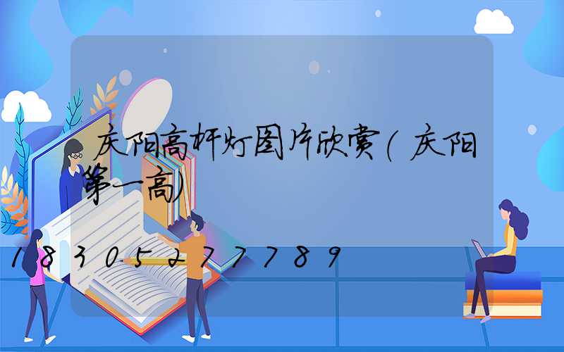 庆阳高杆灯图片欣赏(庆阳第一高)