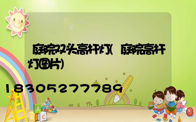 庭院双头高杆灯(庭院高杆灯图片)