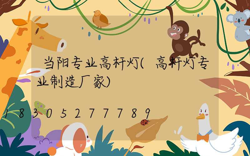 当阳专业高杆灯(高杆灯专业制造厂家)