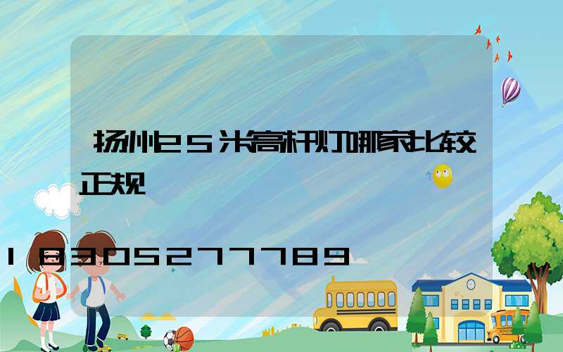 扬州25米高杆灯哪家比较正规