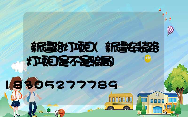 新疆路灯项目(新疆安装路灯项目是不是骗局)