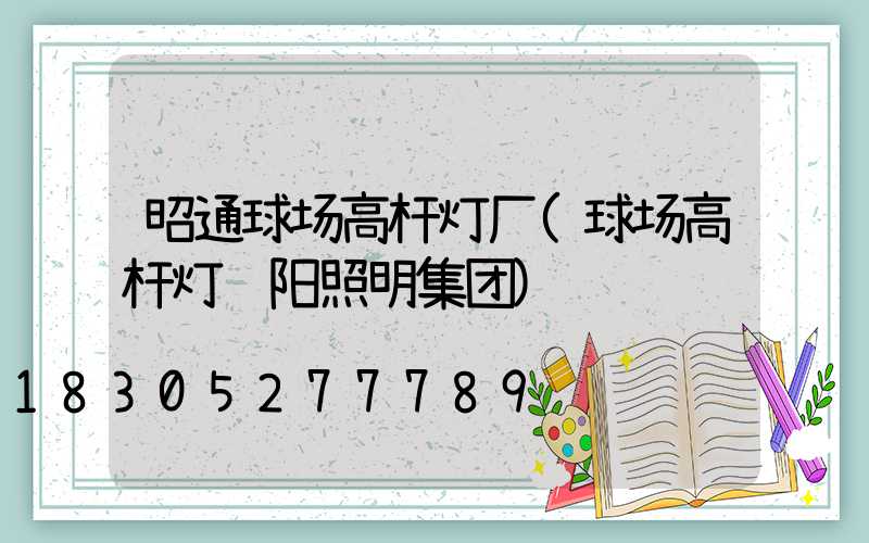 昭通球场高杆灯厂(球场高杆灯诚阳照明集团)