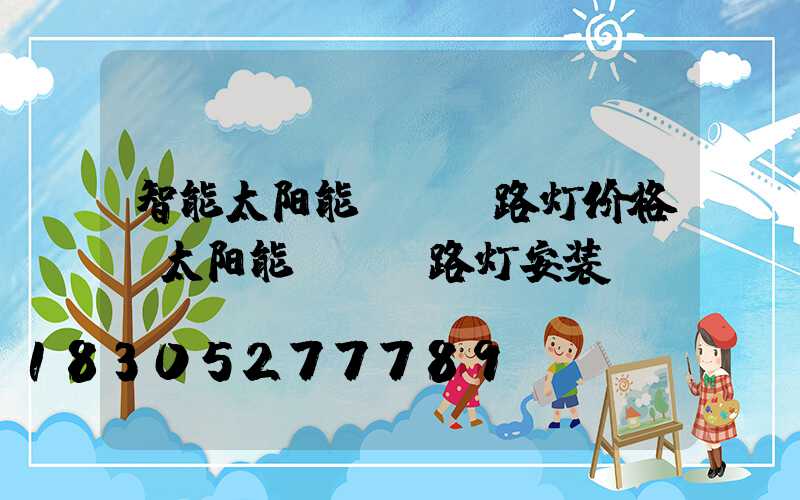 智能太阳能led路灯价格(太阳能LED路灯安装)