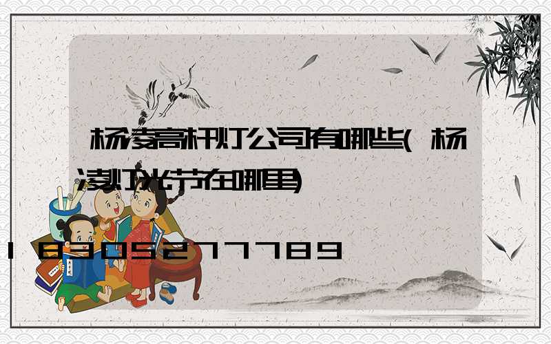 杨凌高杆灯公司有哪些(杨凌灯光节在哪里)