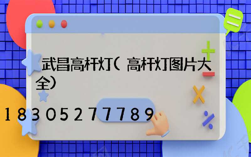 武昌高杆灯(高杆灯图片大全)