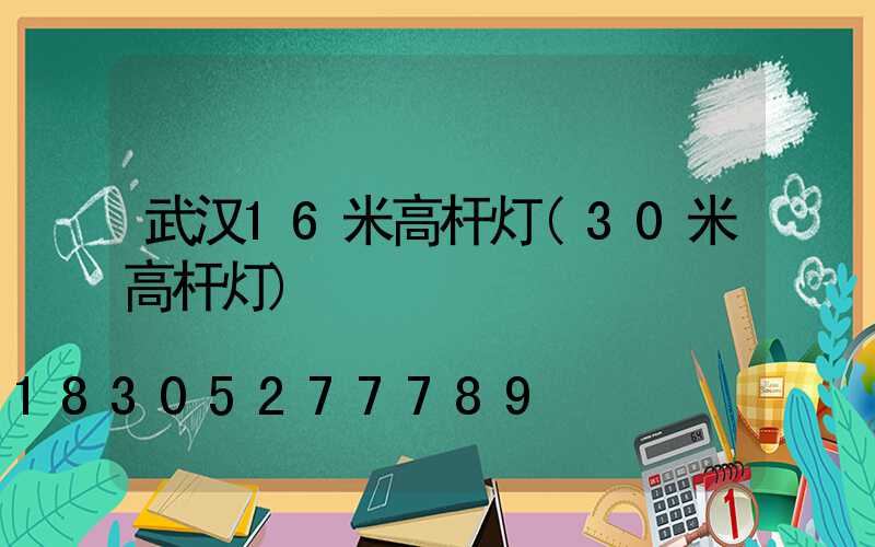 武汉16米高杆灯(30米高杆灯)