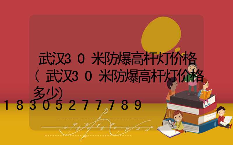 武汉30米防爆高杆灯价格(武汉30米防爆高杆灯价格多少)