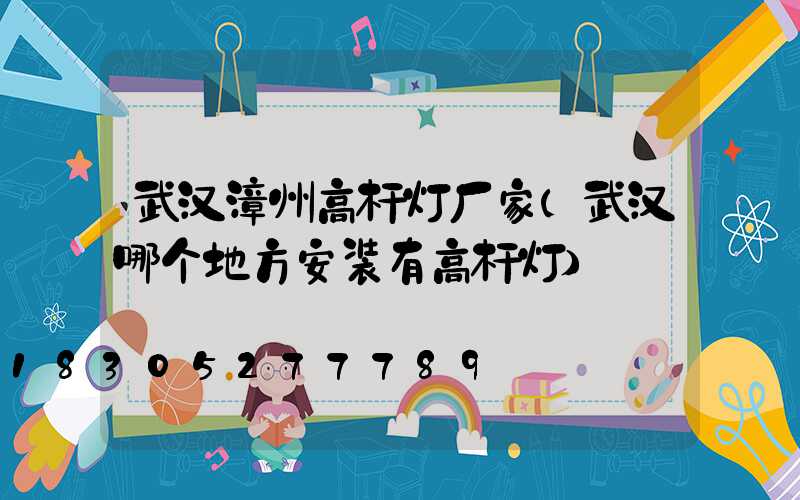 武汉漳州高杆灯厂家(武汉哪个地方安装有高杆灯)