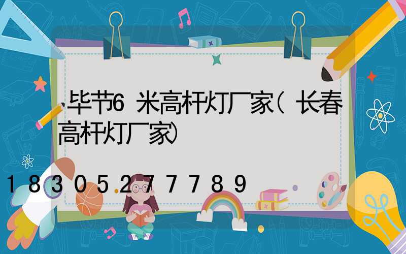 毕节6米高杆灯厂家(长春高杆灯厂家)