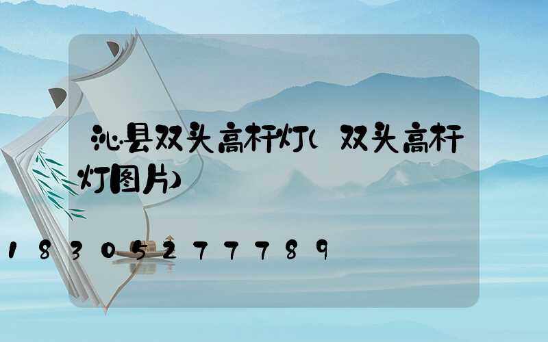 沁县双头高杆灯(双头高杆灯图片)