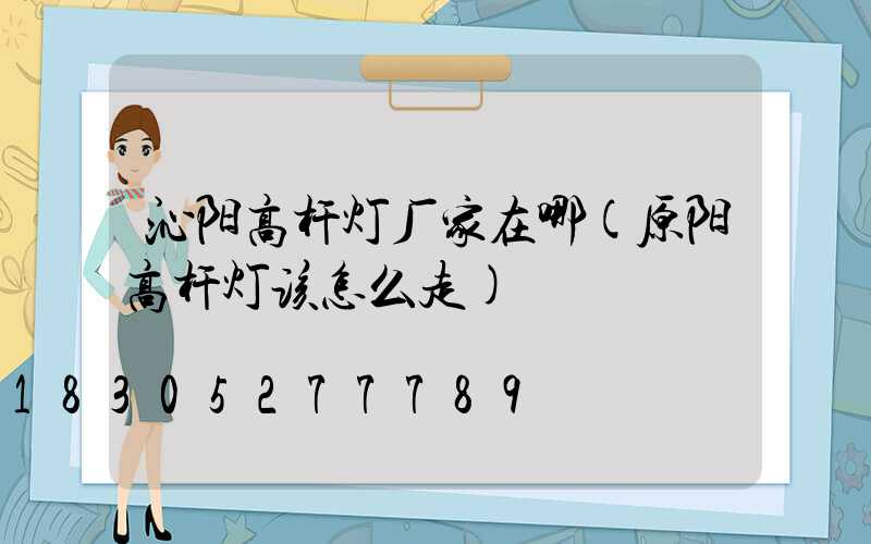 沁阳高杆灯厂家在哪(原阳高杆灯该怎么走)