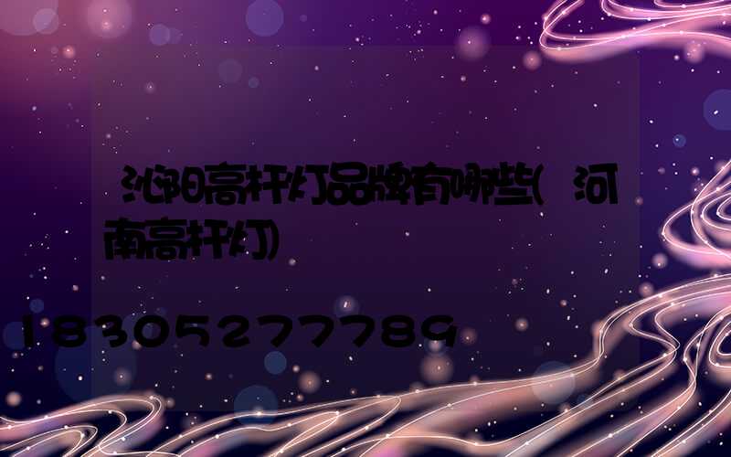 沁阳高杆灯品牌有哪些(河南高杆灯)