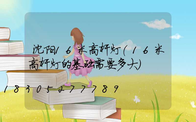 沈阳16米高杆灯(16米高杆灯的基础需要多大)