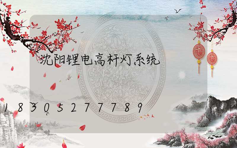 沈阳锂电高杆灯系统