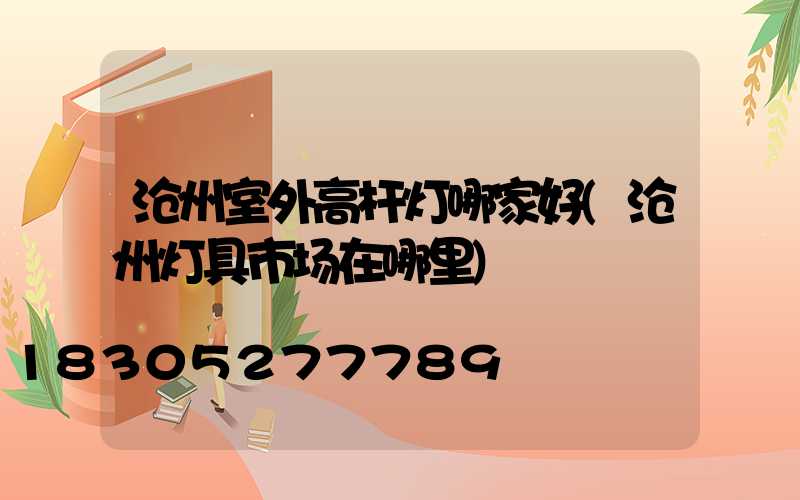 沧州室外高杆灯哪家好(沧州灯具市场在哪里)