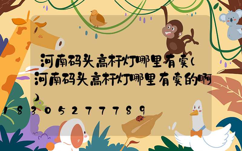 河南码头高杆灯哪里有卖(河南码头高杆灯哪里有卖的啊)