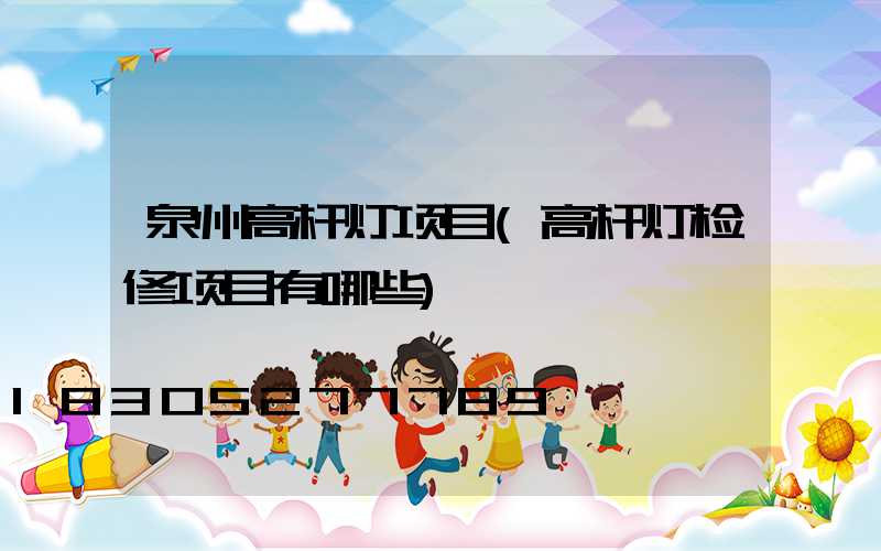 泉州高杆灯项目(高杆灯检修项目有哪些)