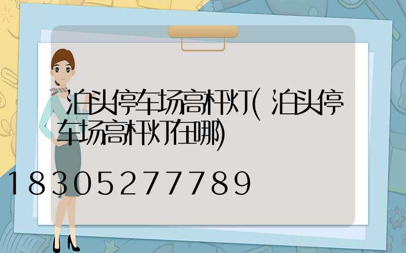 泊头停车场高杆灯(泊头停车场高杆灯在哪)