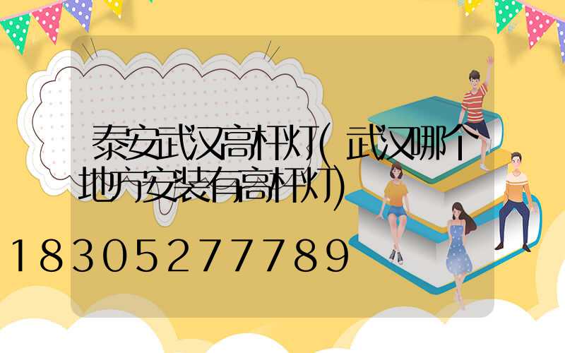 泰安武汉高杆灯(武汉哪个地方安装有高杆灯)