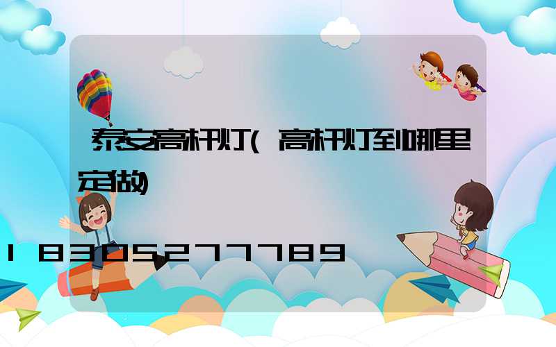 泰安高杆灯(高杆灯到哪里定做)