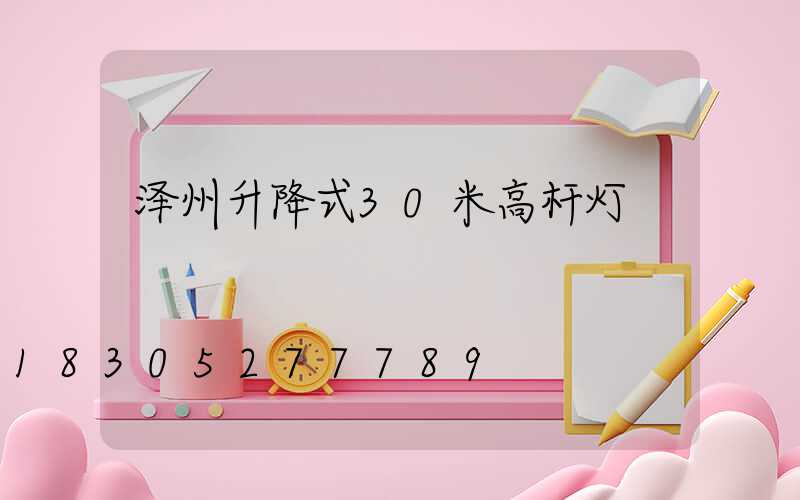 泽州升降式30米高杆灯