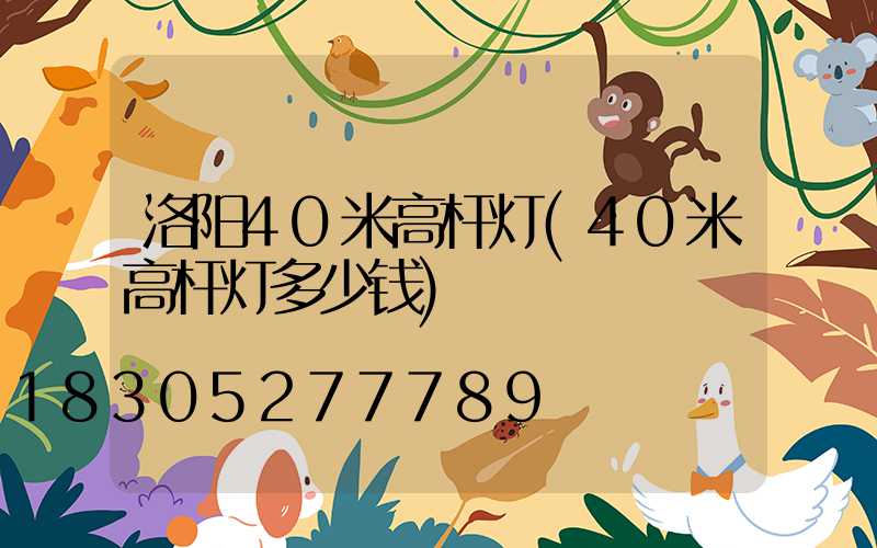 洛阳40米高杆灯(40米高杆灯多少钱)