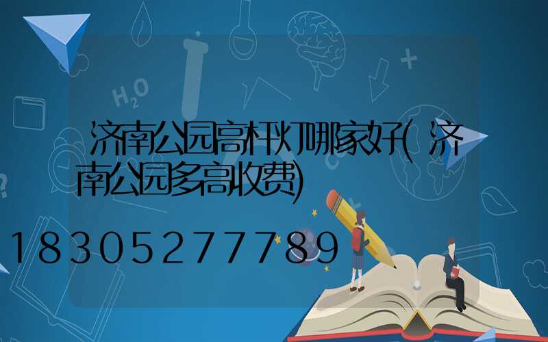 济南公园高杆灯哪家好(济南公园多高收费)