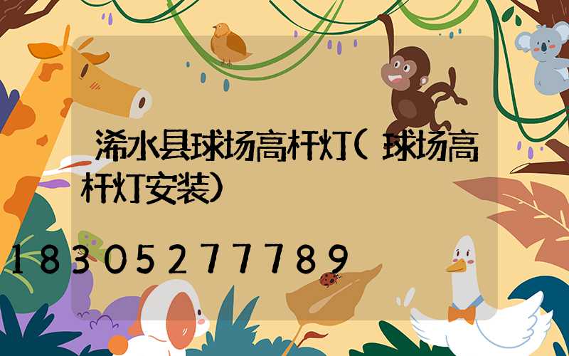 浠水县球场高杆灯(球场高杆灯安装)