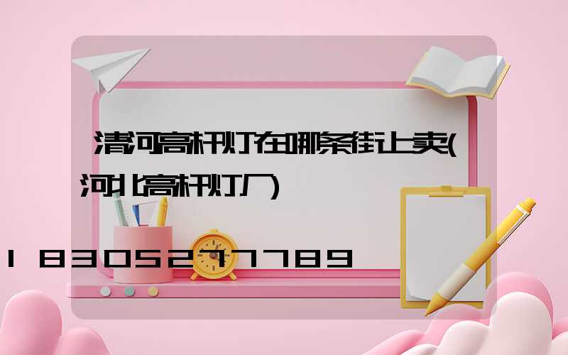 清河高杆灯在哪条街上卖(河北高杆灯厂)