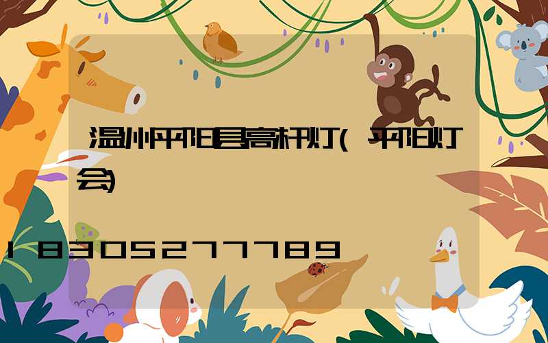 温州平阳县高杆灯(平阳灯会)