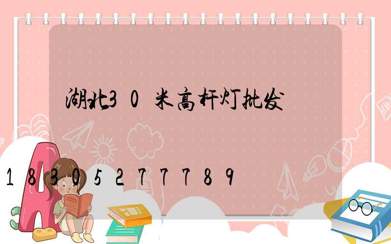 湖北30米高杆灯批发