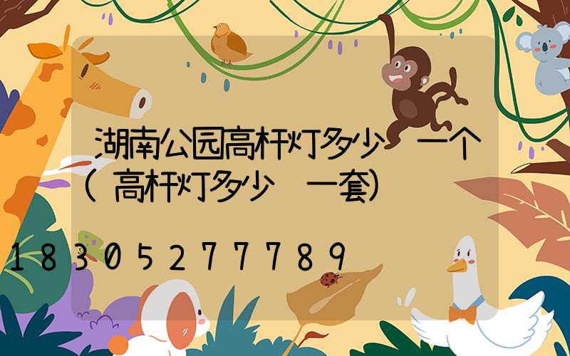 湖南公园高杆灯多少钱一个(高杆灯多少钱一套)