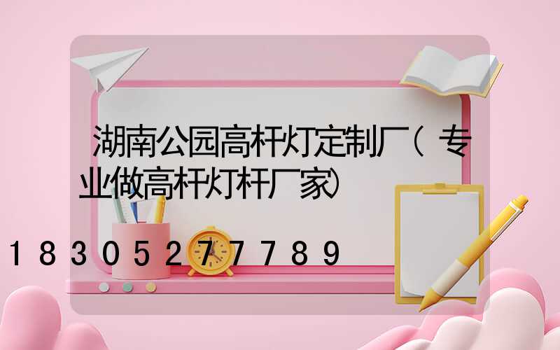 湖南公园高杆灯定制厂(专业做高杆灯杆厂家)