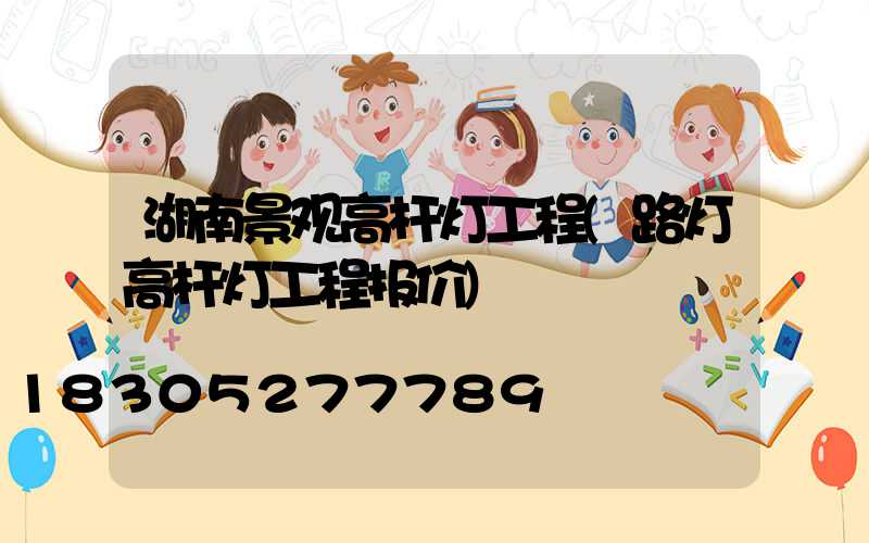 湖南景观高杆灯工程(路灯高杆灯工程报价)