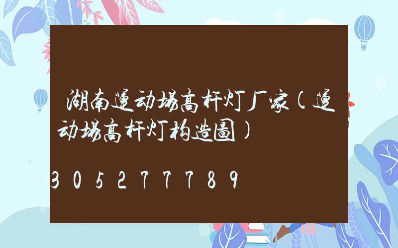 湖南运动场高杆灯厂家(运动场高杆灯构造图)