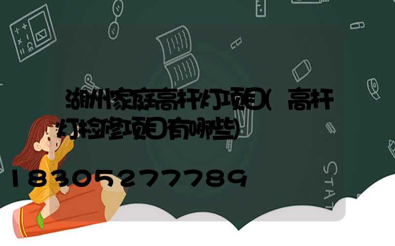 湖州家庭高杆灯项目(高杆灯检修项目有哪些)