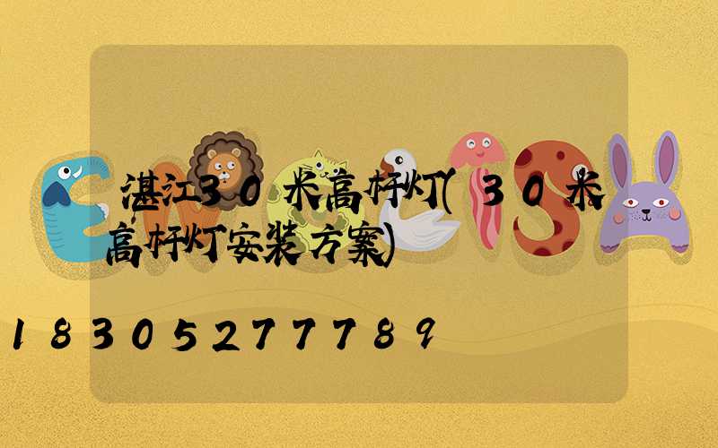 湛江30米高杆灯(30米高杆灯安装方案)