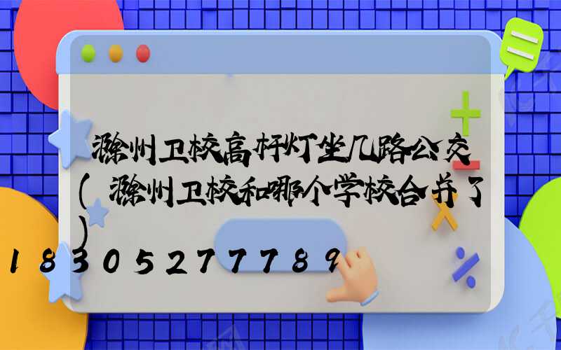 滁州卫校高杆灯坐几路公交(滁州卫校和哪个学校合并了)