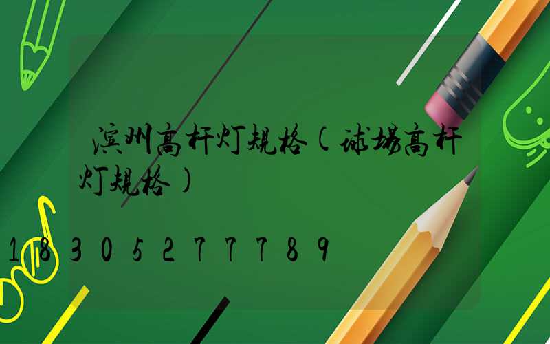 滨州高杆灯规格(球场高杆灯规格)