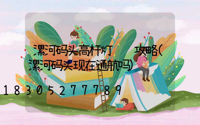 漯河码头高杆灯选购攻略(漯河码头现在通航吗)