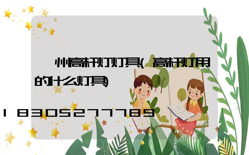 漳州高杆灯灯具(高杆灯用的什么灯具)